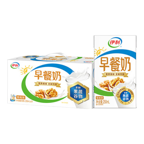 伊利 早餐奶核桃味牛奶250ml*24盒/箱 優(yōu)選核桃 濃香早餐伴侶