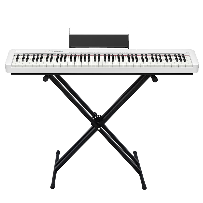 卡西歐(CASIO)電鋼琴CDPS110白色88鍵重錘數碼電子鋼琴時(shí)尚輕薄便攜款+X架款