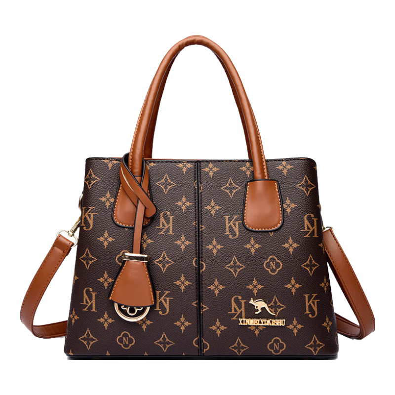 游子吟送妈妈母亲节礼物包包女款2025年最新款中年女士手提包印花子母包 棕色KJ99元