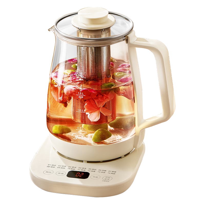 美的（Midea）养生壶 2L大容量全自动烧水壶 316L母婴材质花茶壶煮茶壶 电热水壶 12h恒温煮茶器MK-YS20P502