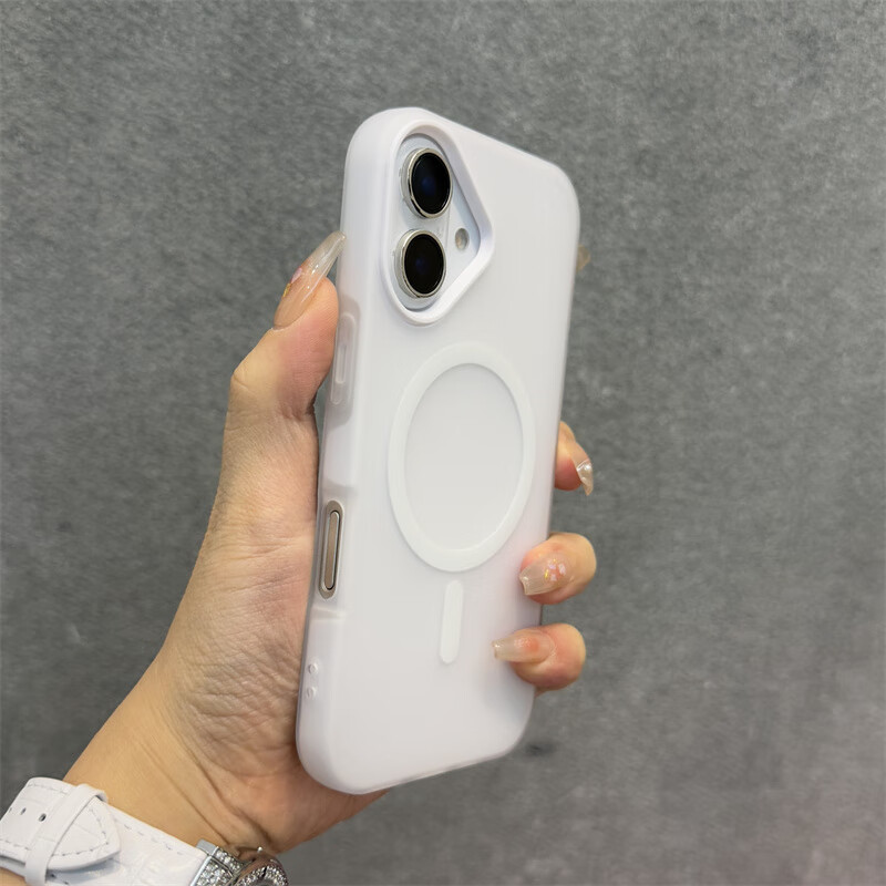 韵宁 适用苹果16手机壳浅黄果冻肤感iPhone16promax磁吸新款二合一15pro小众14简约大孔13男女保护壳 磁吸二合一果冻肤感【白色】 iPhone16
