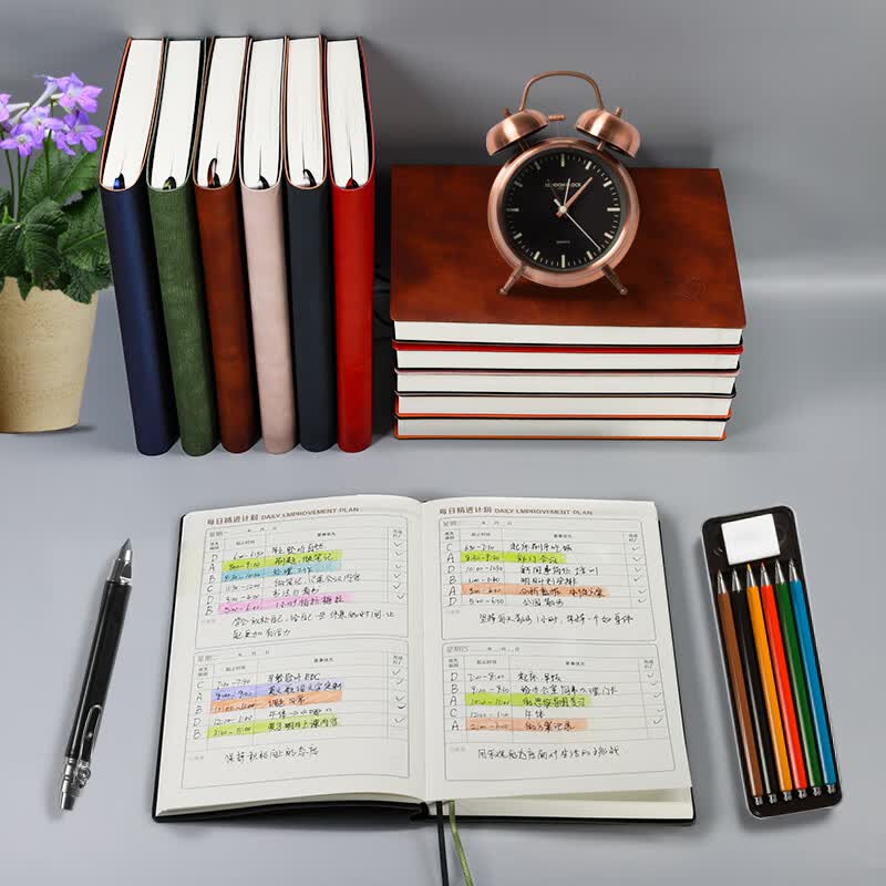 记忆印象软面抄A5 目标计划本 工作复盘笔记本 时间管理记事本 效率日程本 商务记录本办公学习本logo定制 绯语 A5