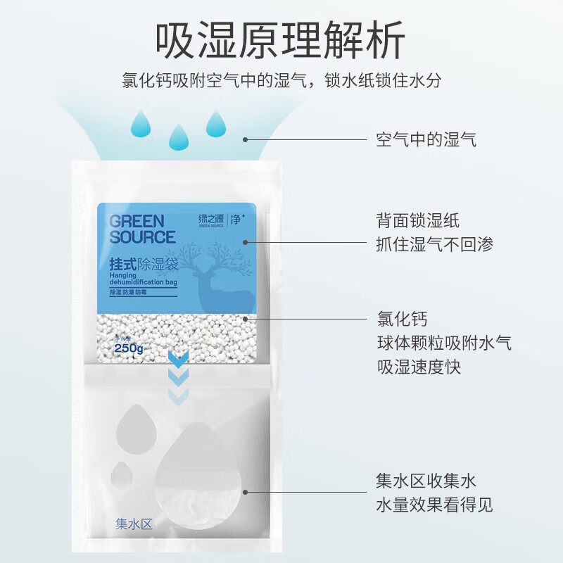 绿之源除湿袋250g*10袋 大容量衣柜宿舍床上被子除湿剂干燥剂吸湿包