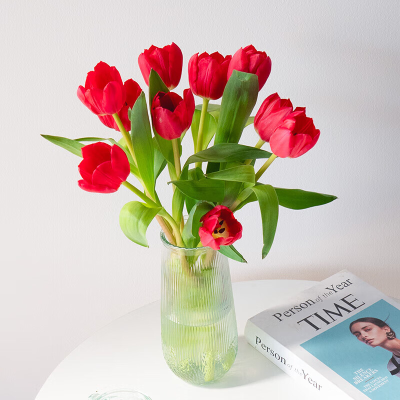 郁金香鲜花插花水养鲜切花云南直发居家插花送女友郁金香花束 随机单色郁金香10枝