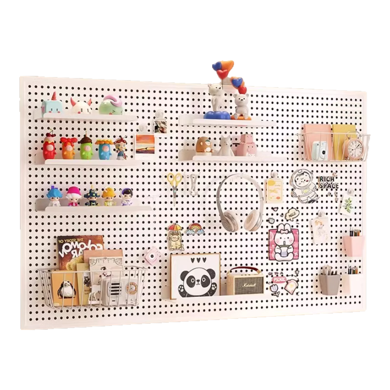 小匠材洞洞板墻上置物架宿舍客廳墻面五金工具展示收納架60*120白