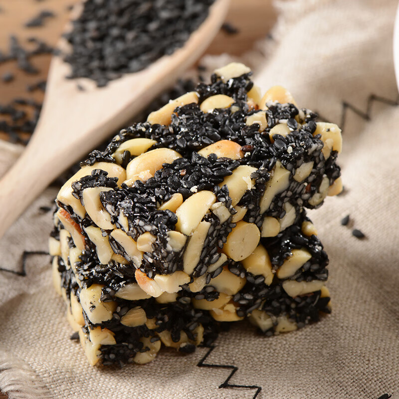 五酥坊花生酥四川特产中式糕点老年人怀旧休闲零食酥糖小吃 果仁酥400g+黑芝麻酥400g