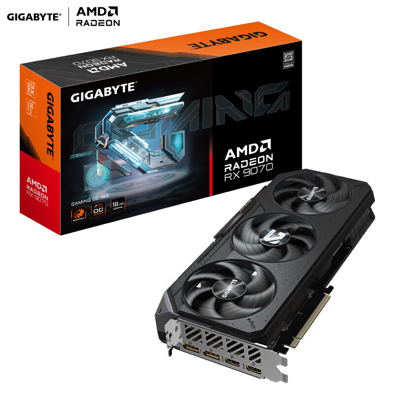 技嘉RX7650GRE 10G/RX9070XT GAMING OC魔鹰游戏设计渲染AMD显卡 技嘉 RX9070 GAMING OC魔鹰 16G