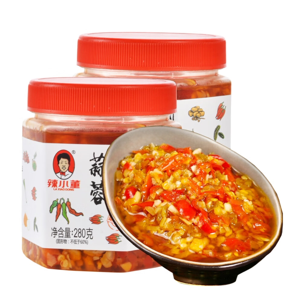 辣小董剁椒蒜蓉醬280g*2小龍蝦調料粉絲扇貝火鍋燒烤醬料蒜泥拌面