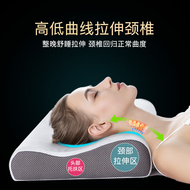 諾伊曼（noyoke）枕頭深度睡覺(jué)眠頸椎枕記憶棉慢回彈睡覺(jué)專(zhuān)用太空枕護整頸 B7零壓力升級頸椎枕（高度7/10）+枕套 單只 （眾選）
