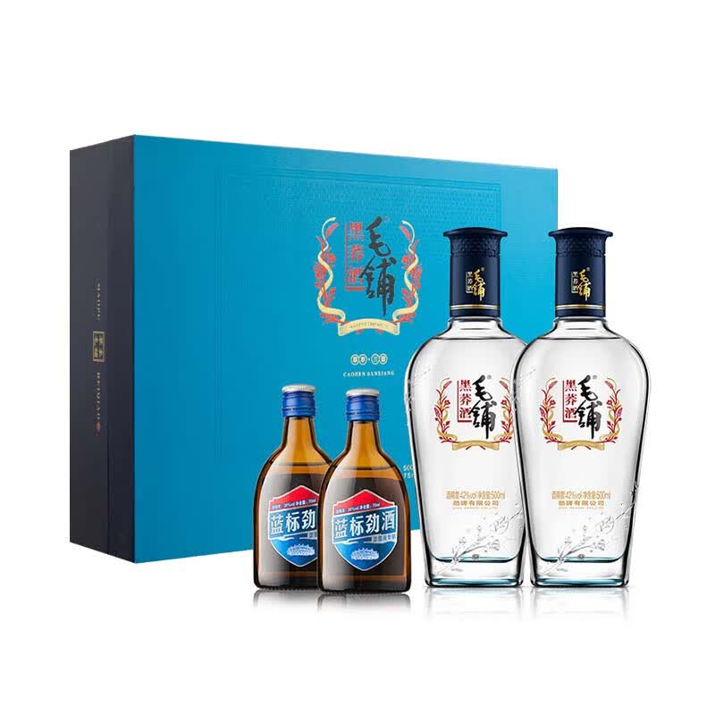 劲牌毛铺草本酒 黑荞42/52度500mL苦荞酒荞香型配制酒露酒(含礼袋) 42度 500mL 2瓶 礼盒装【老版本】