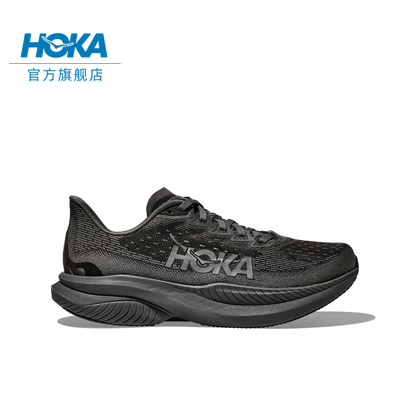 HOKA女款秋季马赫6竞训跑步鞋MACH 6 舒适轻便回弹缓震耐磨 黑色/黑色 38