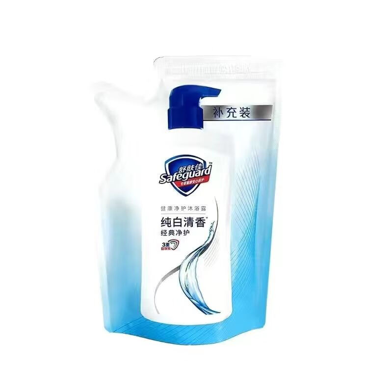 舒肤佳沐浴露家庭装补充液 滋润补水沐浴乳200g 纯白清香型男女通用 补充装 清香型 550g 3袋