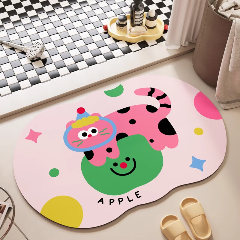 季象浴室吸水地垫卫生间厕所洗手间门口脚垫子家用卫浴入户进门防滑垫 GZN-弹簧狗 40x60 cm