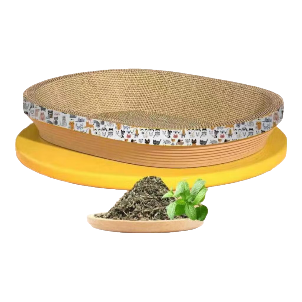 【京东快递】猫抓板磨爪猫窝椭圆形猫抓盆猫抓板巨大耐磨特大号 巨无霸椭圆61*36【15斤内】 下单送猫薄荷