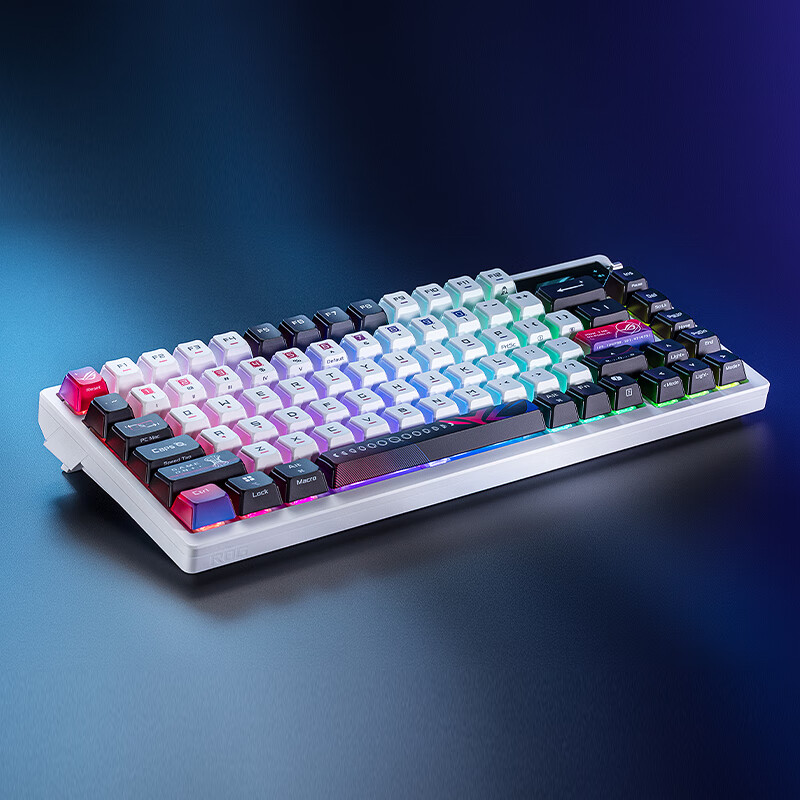 ROG夜魔X 机械键盘 无线蓝牙三模游戏键盘 75配列 FR4定位板 NX雪武白轴V2 热插拔客制化 Gasket结构 月曜白 雪武白轴V2