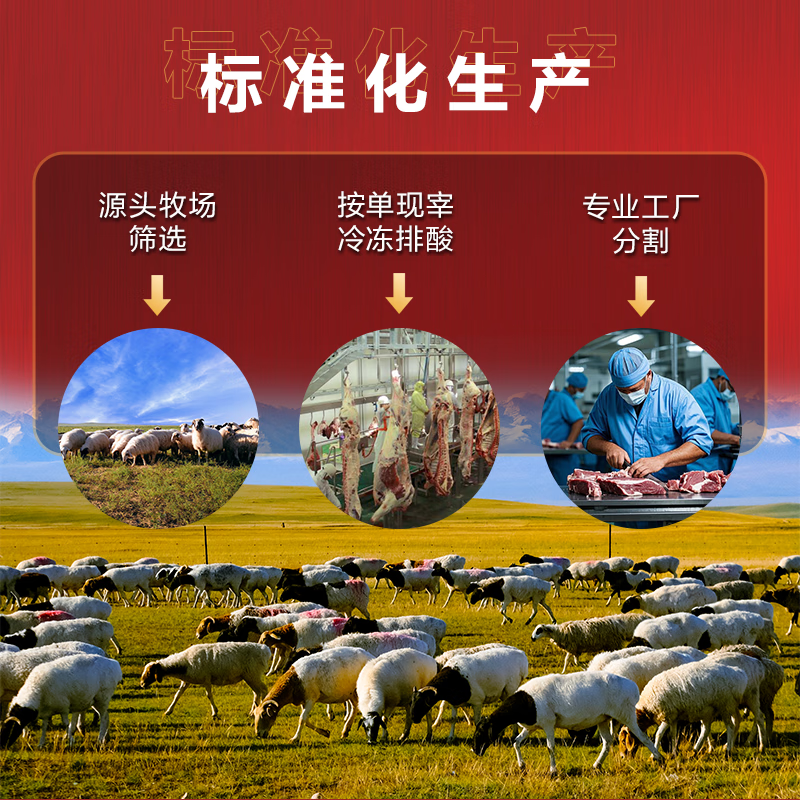 赶羊倌 宁夏滩羊 新鲜羊肉 全羊混切手把肉羊蝎子半只新鲜纯肉 顺丰包邮 手把肉5斤