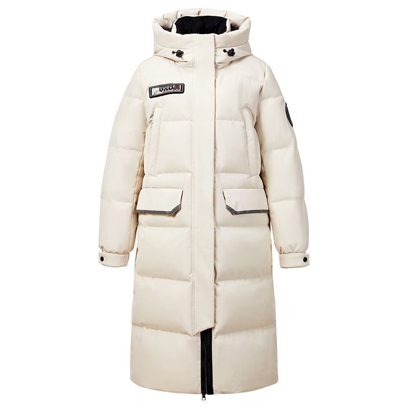 雅鹿羽绒服男士冬季极寒加厚长款过膝时尚工装情侣派克服保暖外套 燕麦色 S (155) 【建议90-115斤】