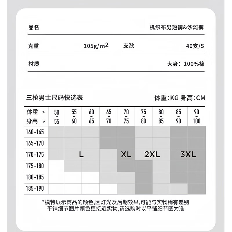 三枪夏新款轻薄宽松透气宽松纯棉印花机织布男五分好短裤沙滩裤  航天藏青 3XL /185
