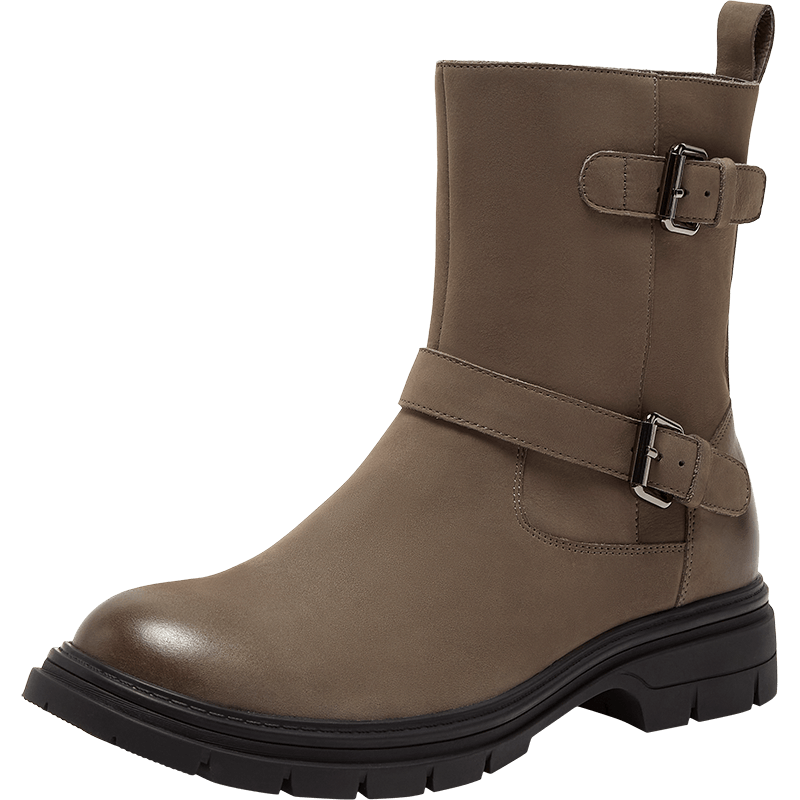 暇步士（Hush Puppies）马丁靴女士高帮英伦时尚厚底短靴U2U09DZ3 灰色 36 699元