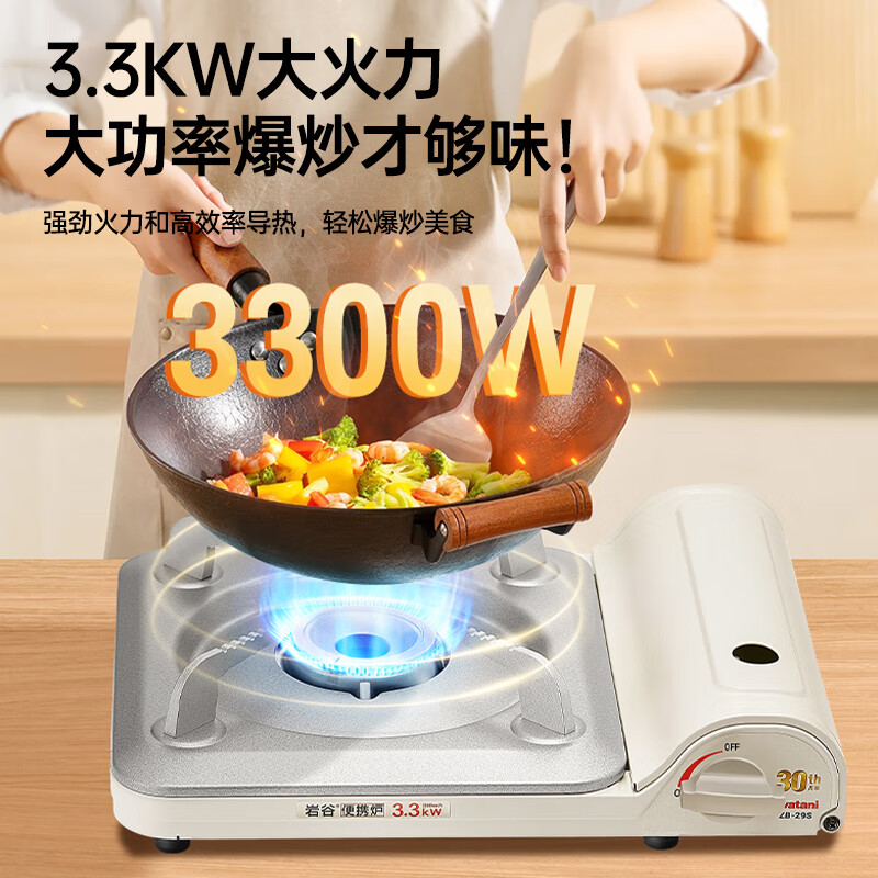 岩谷户外卡式炉卡磁炉瓦斯炉家用火锅炉具烧烤炉子野炊卡斯炉燃气灶 超值野炊套箱【白色】