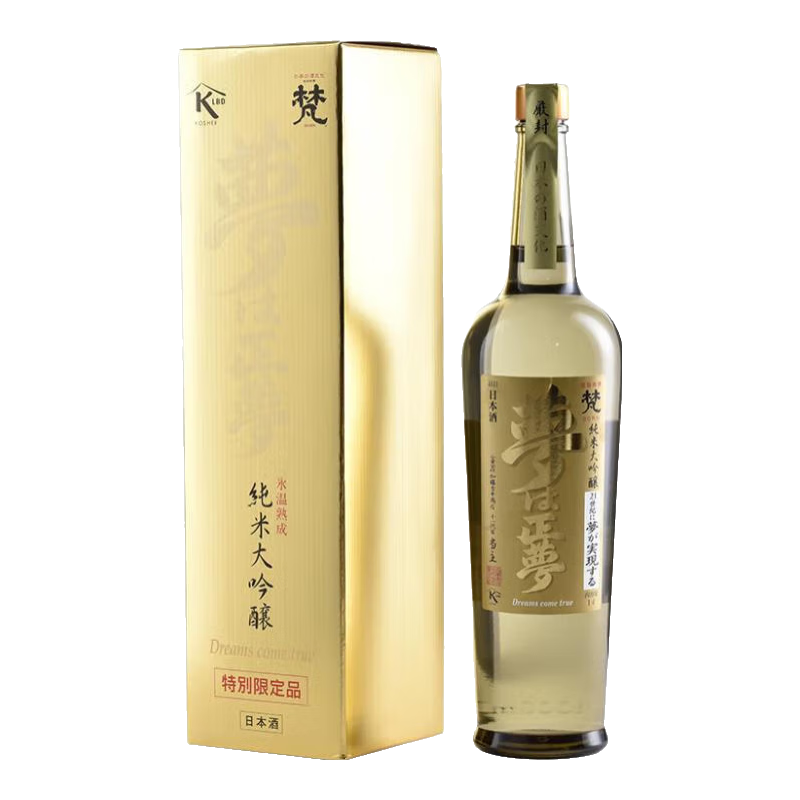 梵清酒 米酒 純米大吟釀清酒 原瓶進口洋酒 無過濾純米大吟釀山田錦 梵 夢正夢1000ml