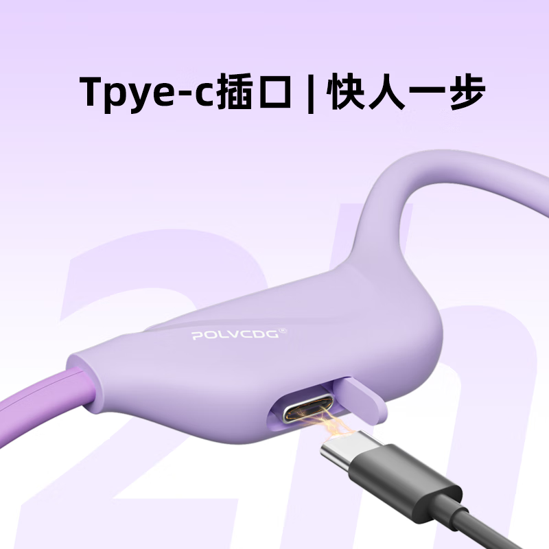 铂典(POLVCDG)骨传导耳机铂典X1无线蓝牙耳机专业运动户外骑行跑步耳机开放式挂耳耳机不入耳通话降噪防水防汗 神秘紫【仅蓝牙 10h续航】