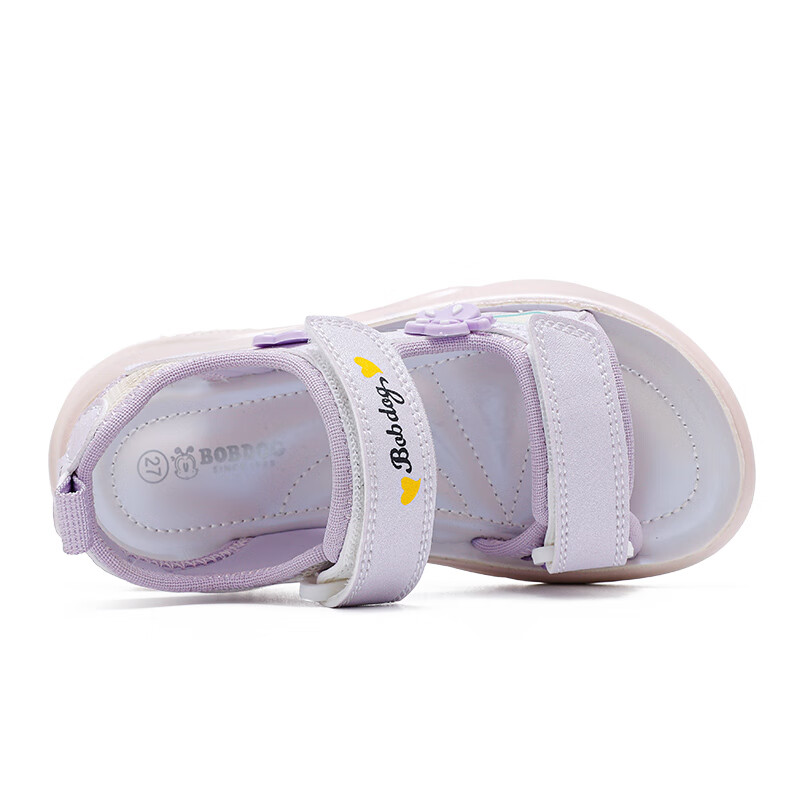 巴布豆童鞋2025夏季新款女童休闲软底沙滩鞋时尚儿童凉鞋中大童公主鞋 樱粉紫 31 适合脚长20.0cm