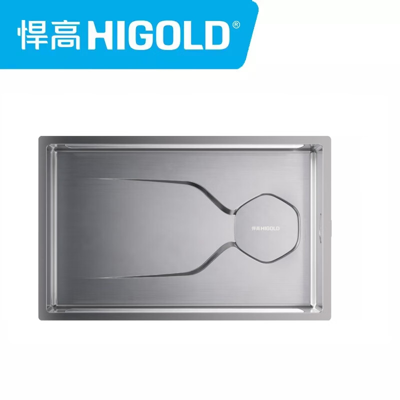悍高 HIGOLD廚房304不銹鋼手工水槽洗菜盆大單槽臺(tái)下加厚洗碗槽水池套餐 悍高952503T水槽