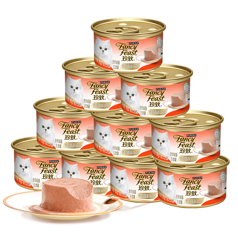 珍致（FancyFeast）猫粮慕斯猫罐头湿粮奶糕成猫粮全价粮含三文鱼85g*24罐