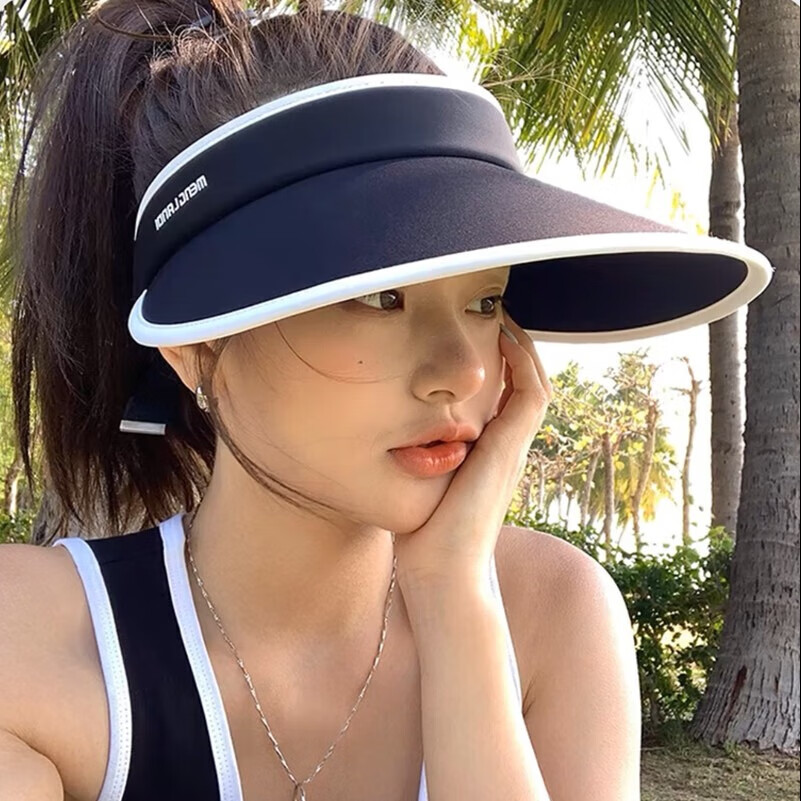 蕉下森林2025新款贝壳帽夏季遮阳帽子便捷可卷遮阳帽女款 黑色 XL