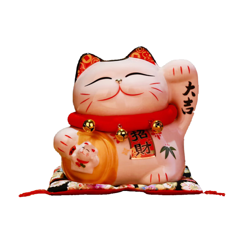吉貓?zhí)谜胸?cái)貓小號(hào)擺件家居客廳裝飾品店鋪前臺(tái)收銀臺(tái)桌面擺設(shè)發(fā)財(cái)貓禮品 5寸-【大吉大利】