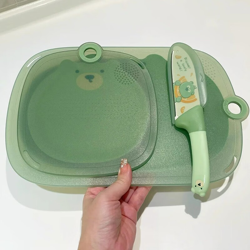 砧板水果可爱小熊菜板防霉食品级可研磨高韧耐用不留痕 【现货速发】绿色【大号】