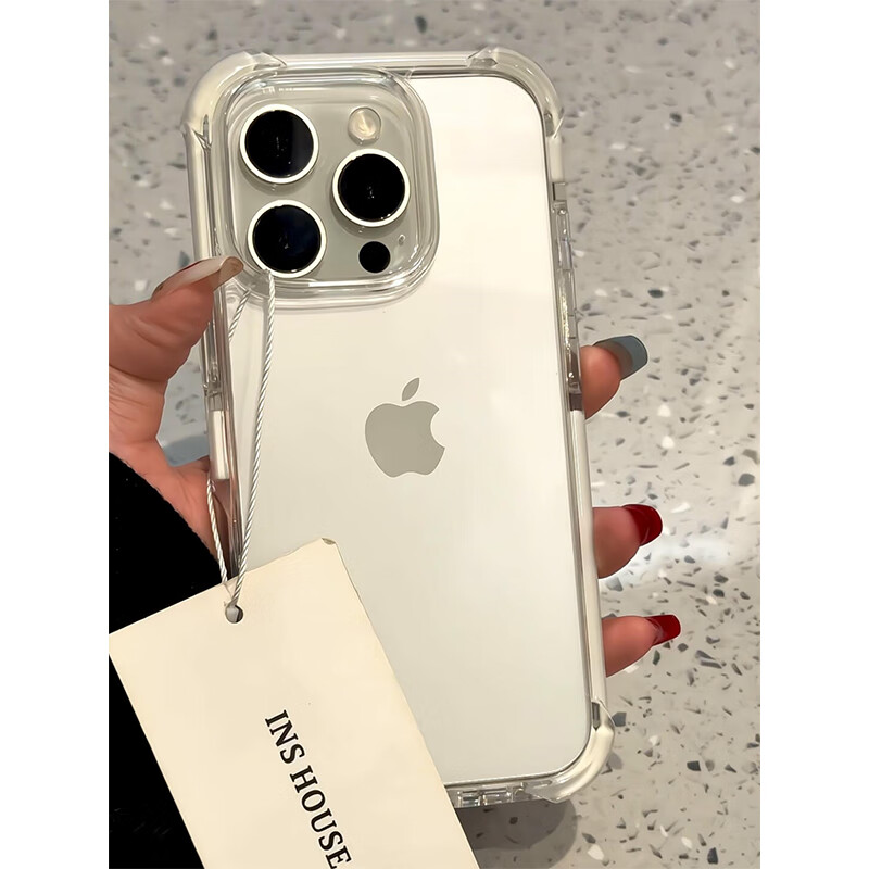 LNXXS 适用苹果16promax手机壳ins风简约纯色边框iPhone15promax全包防摔14pm女款15pro透明壳16保护套 白边 iPhone 16