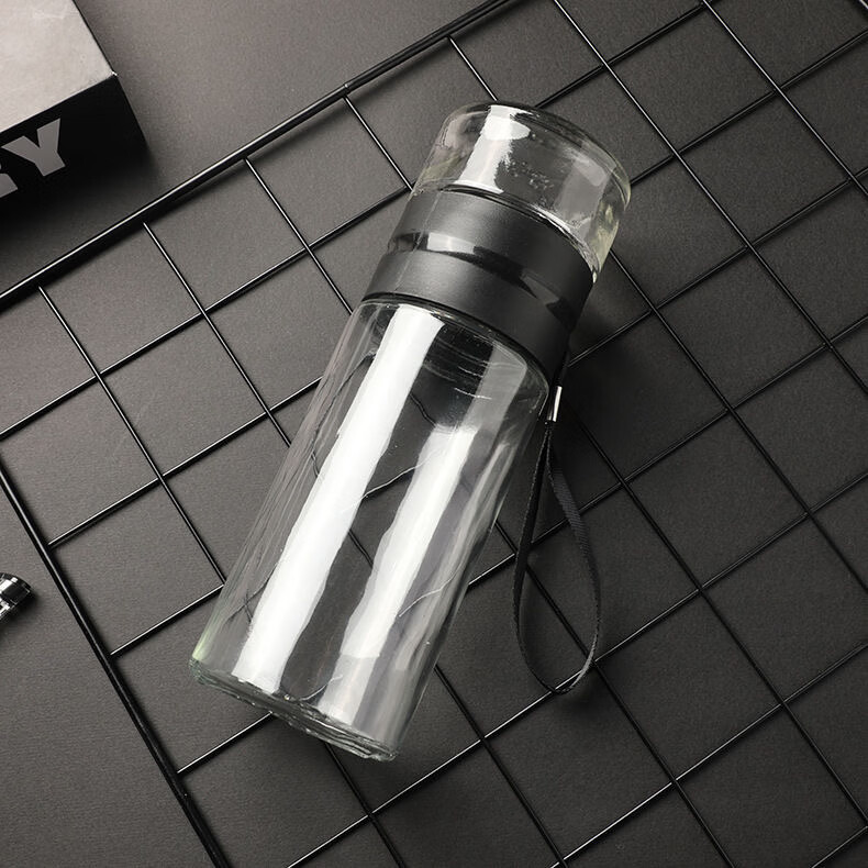 北牧星茶水分离玻璃杯加厚大容量男士便携水杯车载办公室泡茶杯 茶水分离玻璃杯