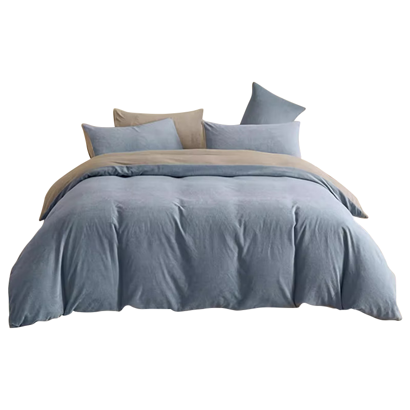 雅鹿·自由自在A类牛奶绒被套180x220cm秋冬季珊瑚绒加绒被罩单件 月光蓝