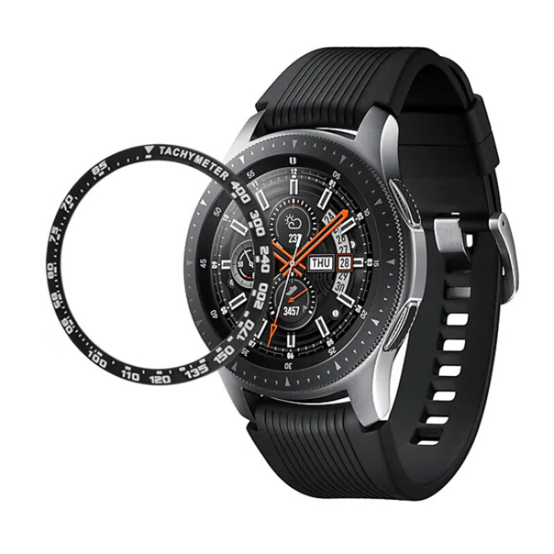 优选原装适配三星galaxy watch 42/46mm手表铝合金表圈S3刻度圈表带盘保护 黑色速度表圈 三星galaxy watch 42mm