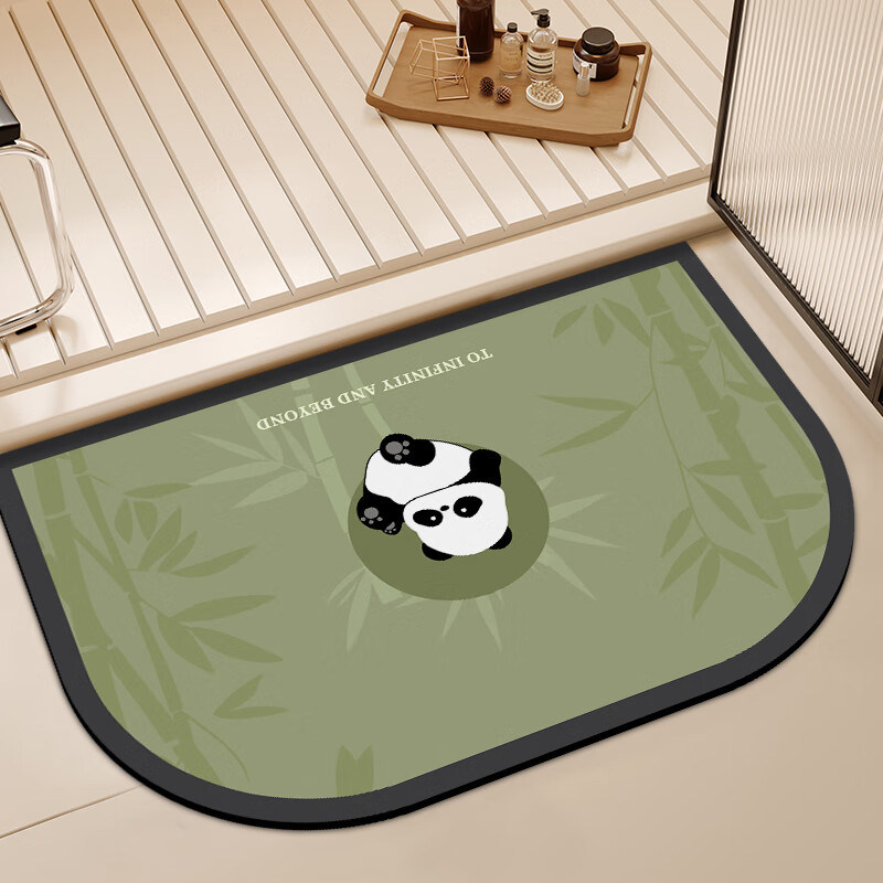 季象地垫浴室卫生间吸水垫洗手间厕所门口防滑垫入户厨房垫子卫浴脚垫 GZN-逐乐熊猫 50X80cm【瞬吸防滑一冲即净】