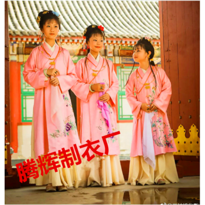 银昕红楼梦服装小戏骨林黛玉贾宝玉同款古装汉服儿童角色扮演课本剧服 迎春探春惜春之一 110 cm