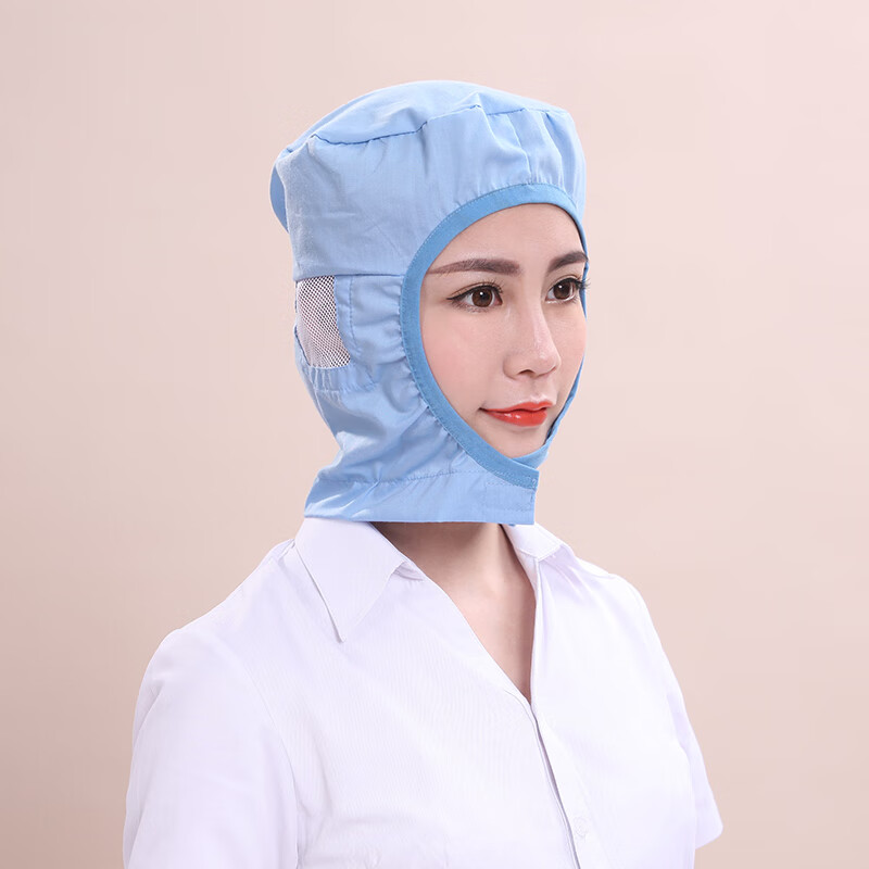 yeae食品厂帽套头透气防尘劳保帽男女白色工厂车间帽包头卫生工作帽子