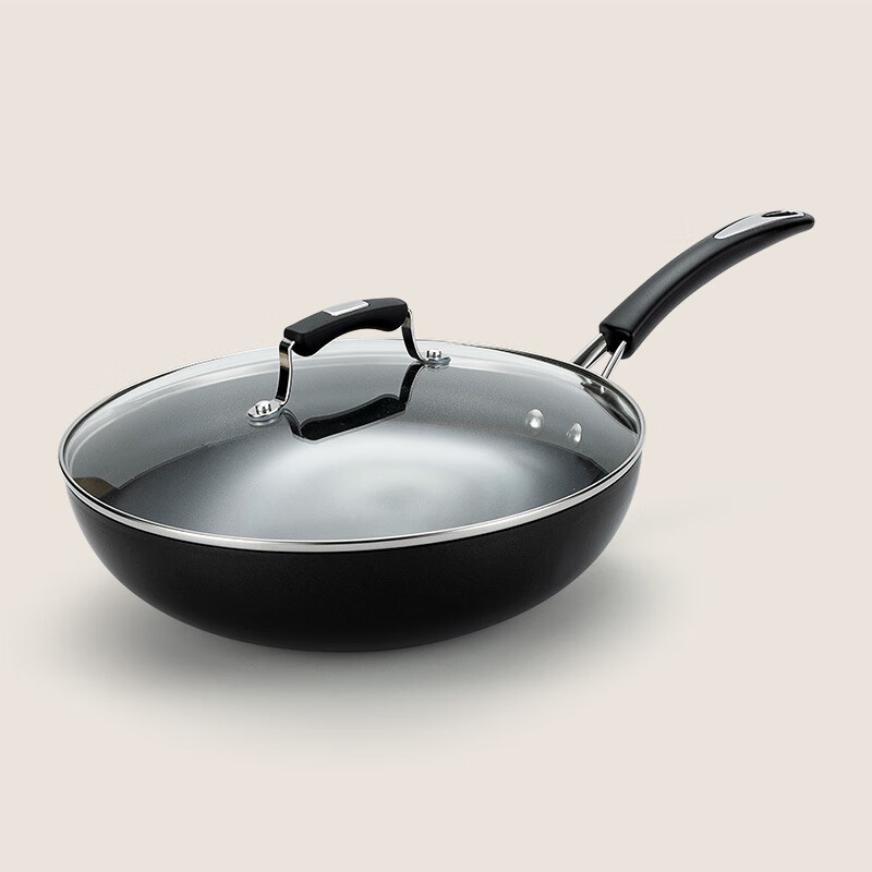 美亚（MEYER） 炒锅不粘炒菜耐腐蚀易清洗 耐磨不粘 煎炒烹炸 家用无油烟平底 炒锅+盖（洗碗机可用） 30cm