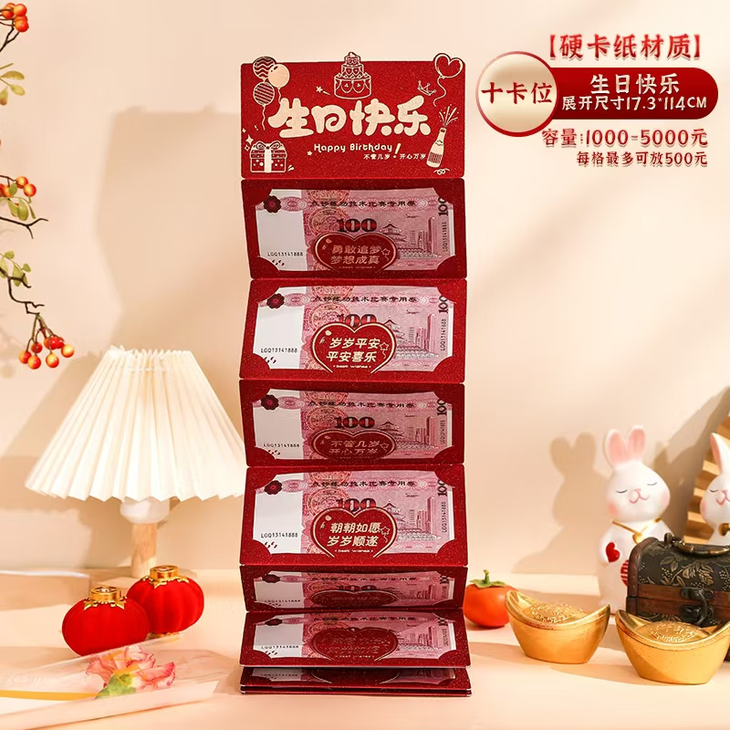 京唐2026新款生日快乐折叠红包高档网红宝宝满月仪式感个性创意利是封