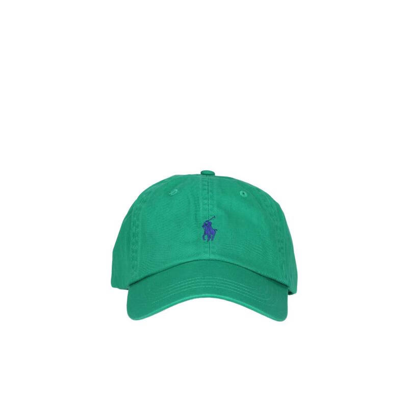 Polo Ralph Lauren棉質(zhì)徽標(biāo)刺繡帽子男可調(diào)節(jié)肩帶弧形帽舌休閑百搭配飾 綠色 均碼