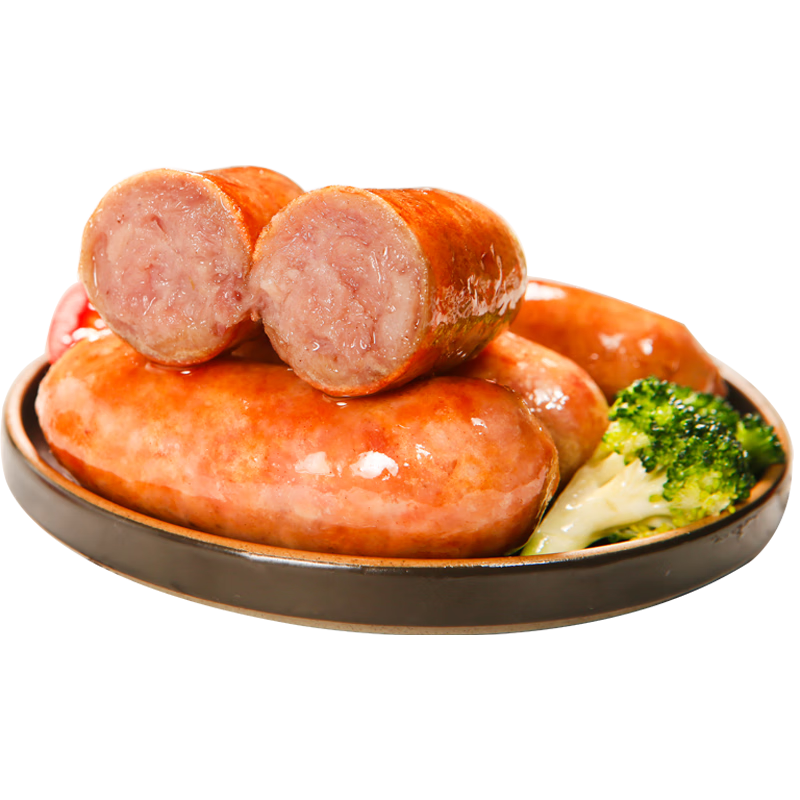 雄丰原味500g+黑椒500g 香肠早餐火腿脆皮肉肠火腿肠热狗肠烧烤食材