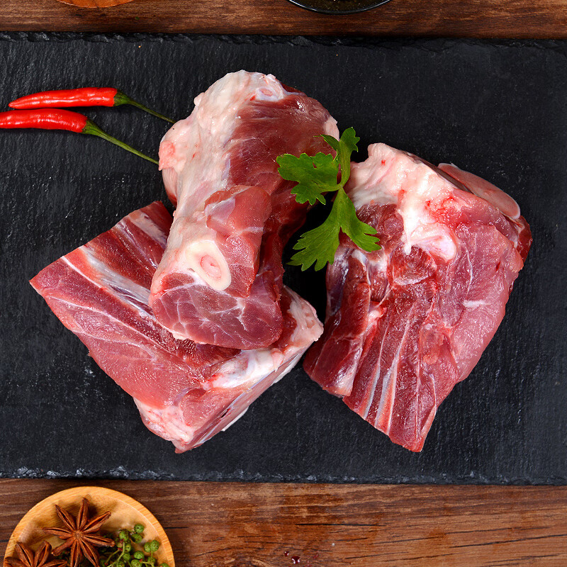 金锣猪尾巴猪肉肋排块猪腿肉梅花肉五花肉猪棒骨猪蹄块不带蹄筋 1kg*3袋猪棒骨块