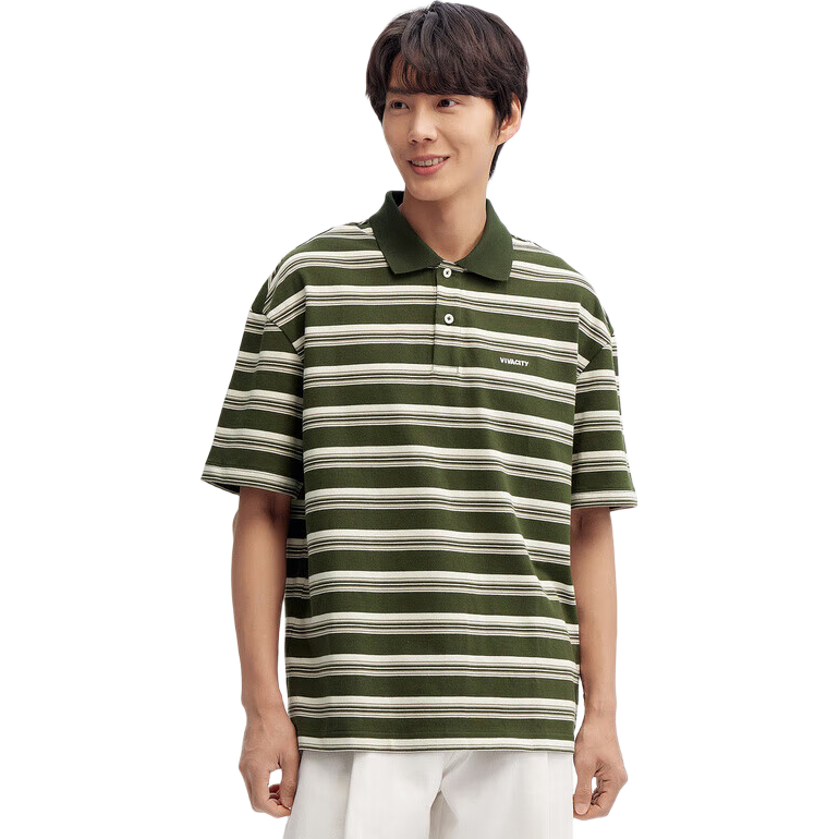 森馬POLO衫男夏季寬松短袖上衣時(shí)尚經(jīng)典條紋衣服通勤109324115106