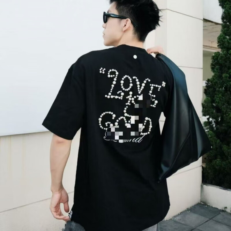 【珍珠迎好运】GOODBRAND LOVE IS GOOD珍珠标语短袖T恤 男女同款 红色 【红火限定】 XL 衣长77(170-200斤)
