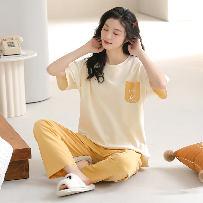 ���ڲ��������Ϲ�100%����˯��Ů���䳤����װ��������˯�¼Ҿӷ����⴩ STS 7636��� XL ���Ƽ�120-140� 57.66Ԫ