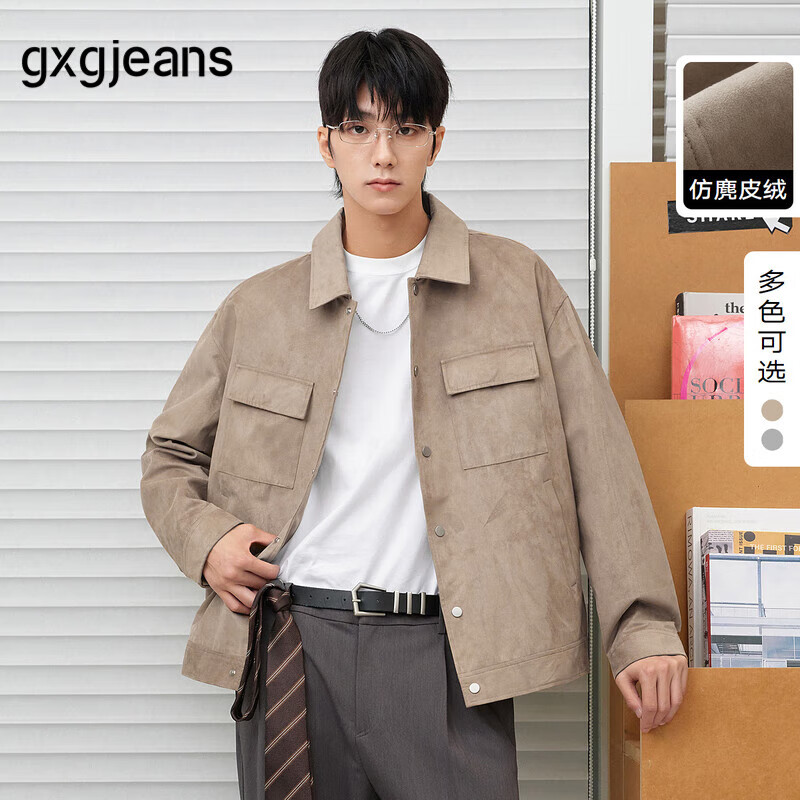 gxg.jeans男装 夹克外套合集 M款-卡其色 JED12105883 M (170)