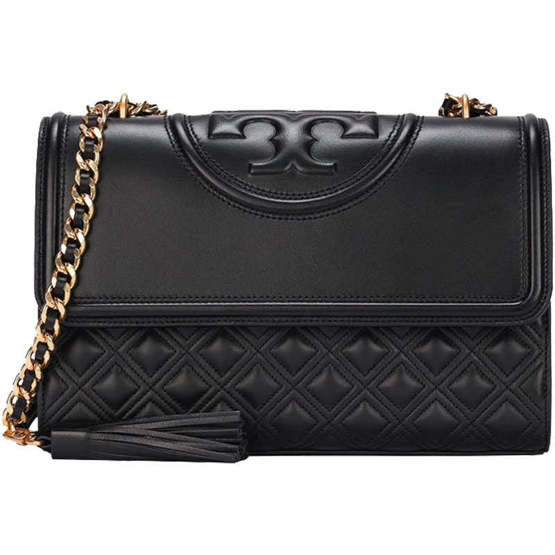 托里.伯奇（TORY BURCH）FLEMING女士單肩斜挎兩用肩背包皮質翻蓋TB女包76997 001黑色