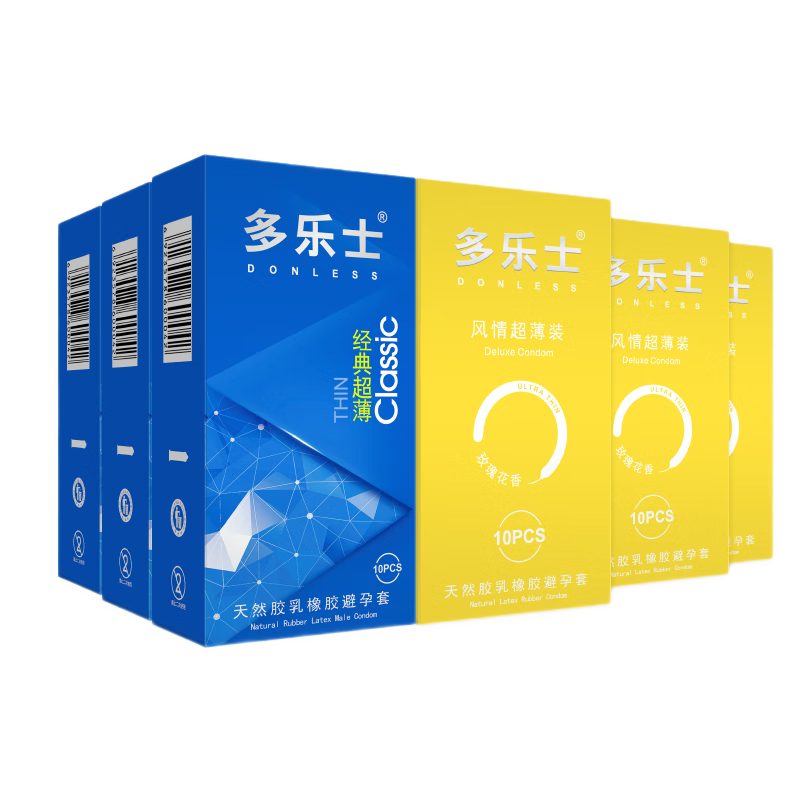 多樂(lè )士避孕套超薄款水多男用小顆粒情趣安全套套子成人計生性用品保險套 共60只 經(jīng)典超薄10*3+風(fēng)情超薄10*3